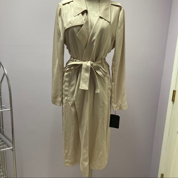 This NEW tan rap coat is from Badgley mischka - Picture 7 of 11